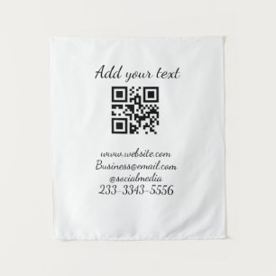 simple custom QR code add your name text Classic Tapestry