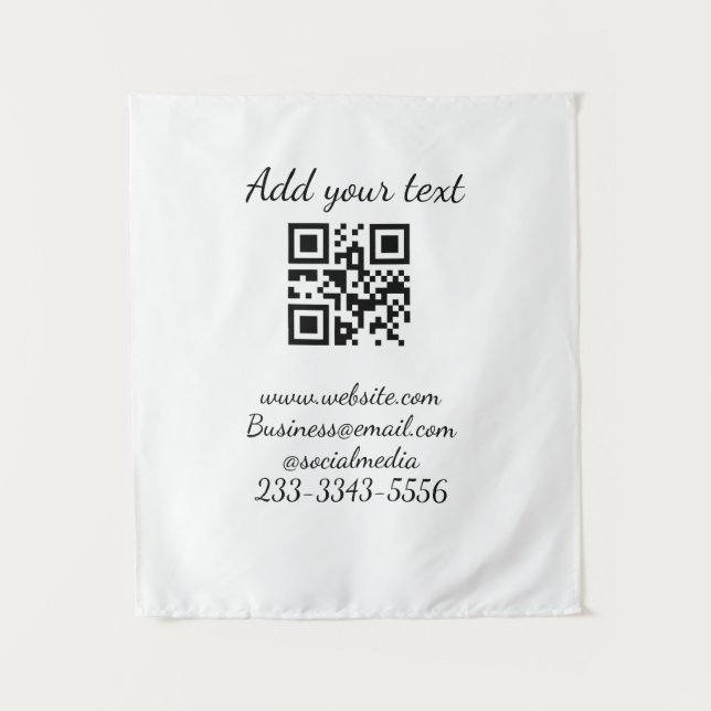 simple custom QR code add your name text  Classic  Tapestry (Front)