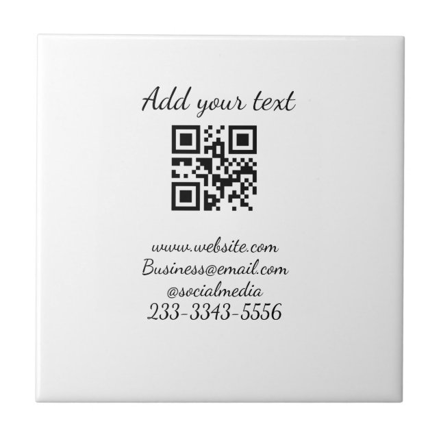 simple custom QR code add your name text  Classic  Tile (Front)