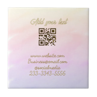 simple custom QR code add your name text Classic Tile