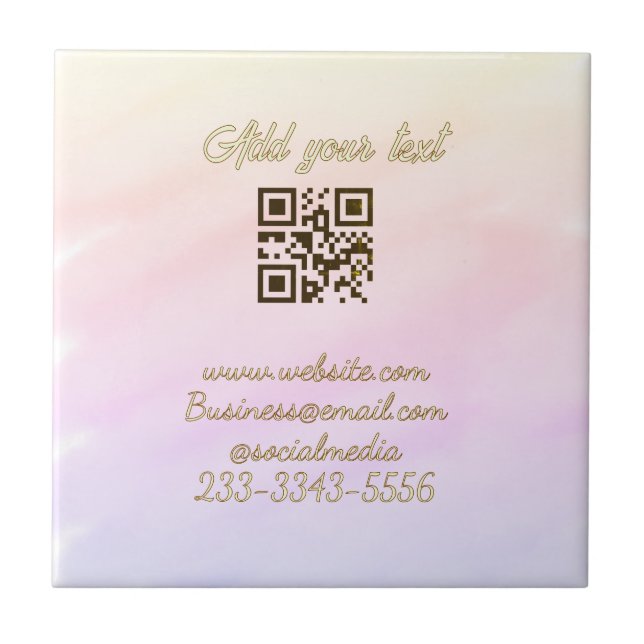 simple custom QR code add your name text  Classic  Tile (Front)