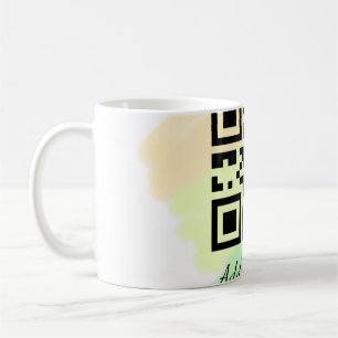 simple custom QR code add your name text watercolo Coffee Mug