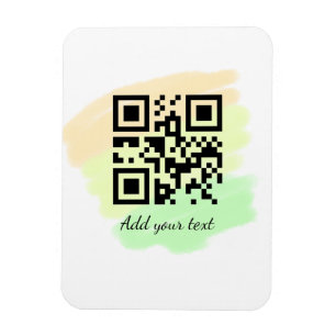 simple custom QR code add your name text watercolo Magnet
