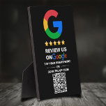 Simple Custom Qr Code Google Review Black Plaque<br><div class="desc">A simple custom black plaque to be uniquely a smart Opportunity for you to ask your customers to leave a Five star review for your shop on Google. Add your details, All text style, colours, Boost Your Google Online Presence Enhance your online reputation and visibility on Google. More reviews mean...</div>