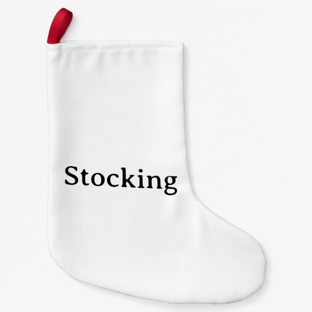 Simple Custom Small Faux Linen Double Sided Print Christmas Stocking (Front)