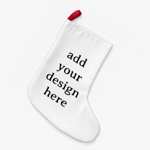 Simple Custom Small Faux Linen Double Sided Print Christmas Stocking