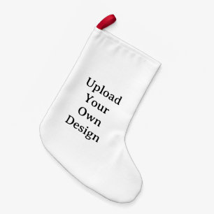 Simple Custom Small Faux Linen Double Sided Print Christmas Stocking