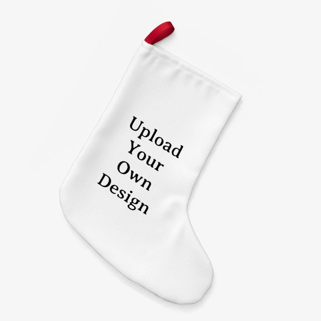 Simple Custom Small Faux Linen Double Sided Print Christmas Stocking (Front (Hanging))