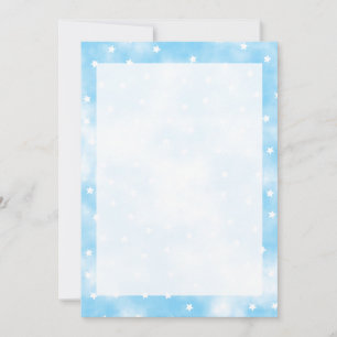 Simple Custom Stars Sky Watercolor Border For Invitation