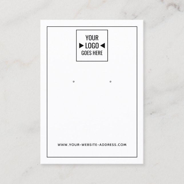 Simple Custom Store Logo Jewellery Display Card (Front)