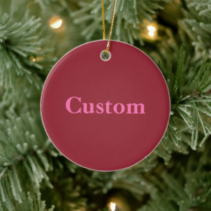 Simple Custom Text Ceramic Tree Decoration