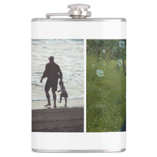 Simple Custom Two Photo Hip Flask