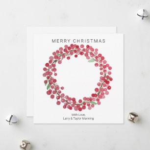 Simple Custom Watercolor Christmas Card