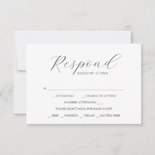 Simple Custom Wedding RSVP Cards