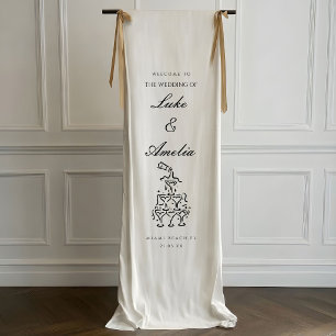 Simple Custom Wedding Welcome Banner, Personalised Banner