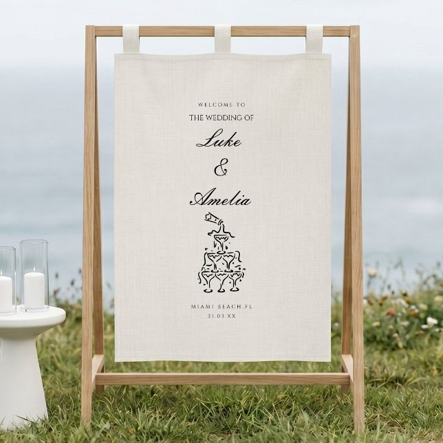 Simple Custom Wedding Welcome Banner, Personalised Banner (Creator Uploaded)