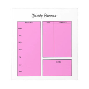 simple custom weekly planner to do list task notep notepad