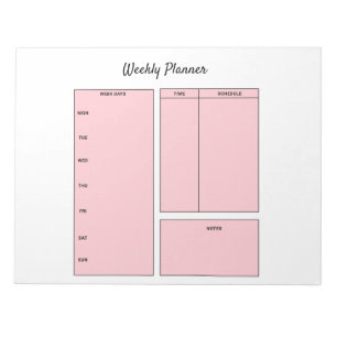 simple custom weekly planner to do list task notep notepad