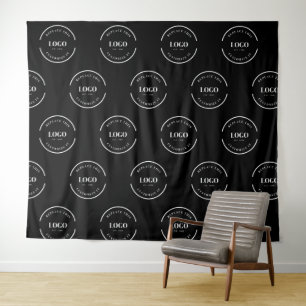 Simple Custom white Logo step and repeat backdrop Tapestry