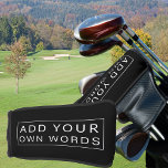 Simple Custom Wording Black and White Putter Golf Head Cover<br><div class="desc">Simple black and white putter head cover for you to customise with your own words,  such as your business name,  the golfer's name,  a tagline or your golf club,  for example.</div>