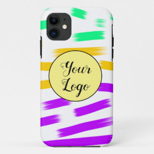 simple custom yellow blue watercolor add logo mini Case-Mate iPhone case