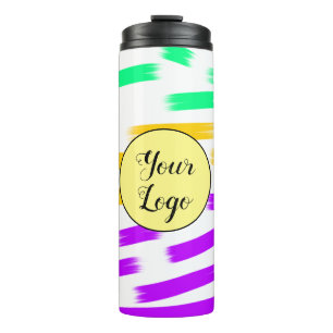 simple custom yellow blue watercolor add logo mini thermal tumbler