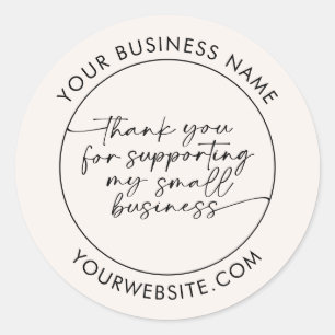 Simple Customer Thank You Handwritten Script  Classic Round Sticker