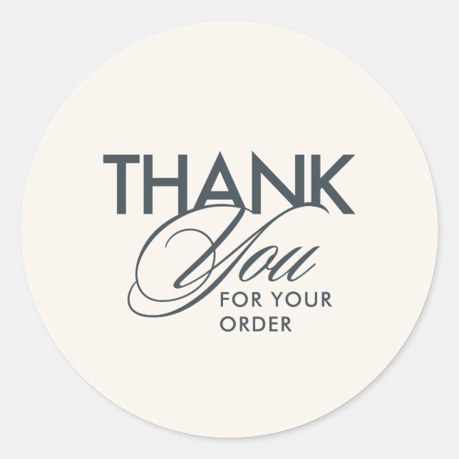 Simple Customer Thank You Script  Classic Round Sticker (Front)