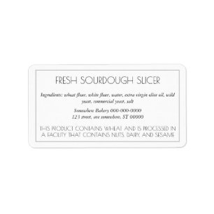 Simple Customisable Baking Label