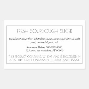 Simple Customisable Baking Label