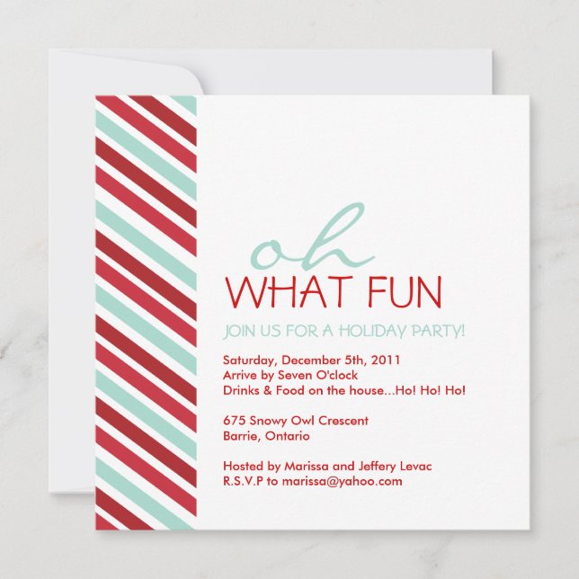 Simple Customisable Christmas Party Invitation (Front)