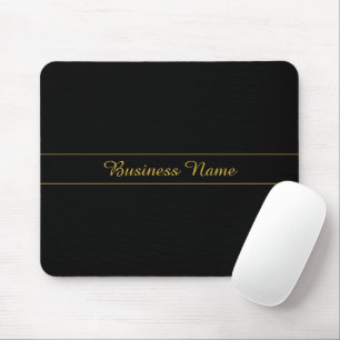 Simple Customisable Gold & Black Text Design  Mouse Pad