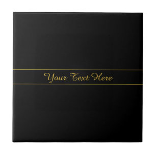 Simple Customisable Gold & Black Text Design Tile