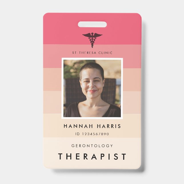 Simple customisable Hospital employee name tag ID Badge (Front)