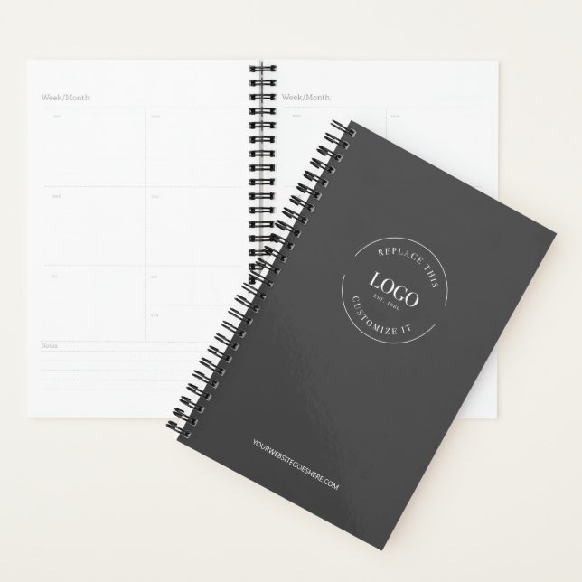 Simple Customisable Logo website Promotional Grey Planner (Display)