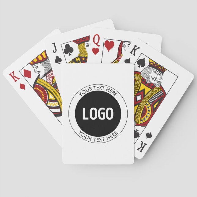 Simple Customisable Text & Your Logo or Image Playing Cards (Back)