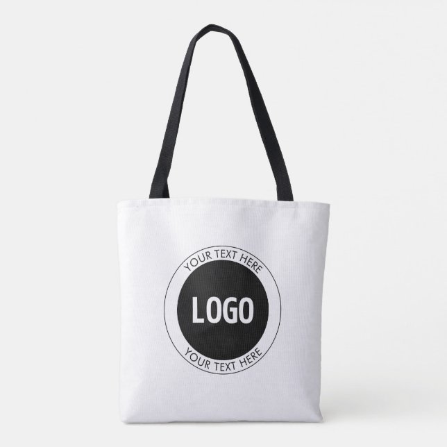 Simple Customisable Text & Your Logo or Image Tote Bag (Back)