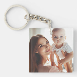 Simple Customisable Two Photos, Personalised Gift Key Ring