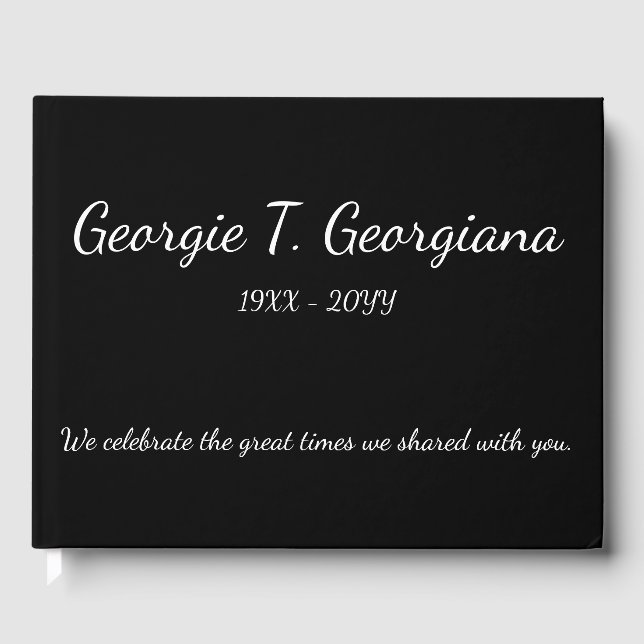 Simple & Customised Memorial Guest Book (Front)