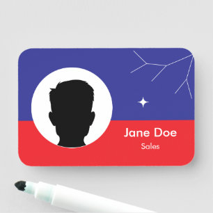 Simple, customizable employee photo with job title name tag