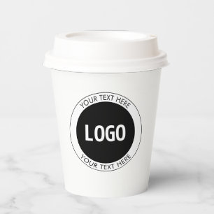 Simple Customizable Text & Your Logo or Image Paper Cups