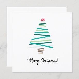 simple cute abstract Christmas tree merry Holiday Card