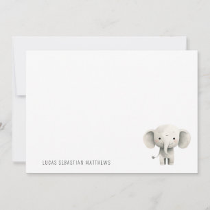 Simple Cute Baby Elephant Kids Personalised Card