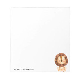 Simple Cute Baby Lion Kids Personalised Notepad