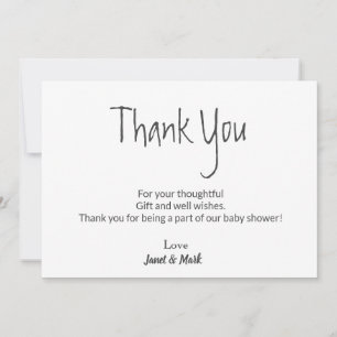 Simple Cute Baby Shower Thank You Card
