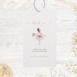 Simple Cute Ballerina Theme Birthday Floral Favour Gift Tags