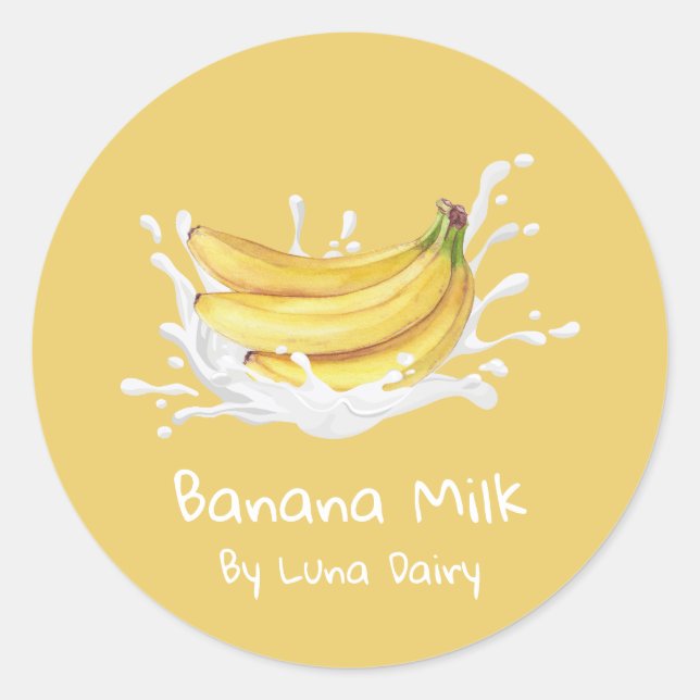 Simple Cute Banana Milk Label (Front)