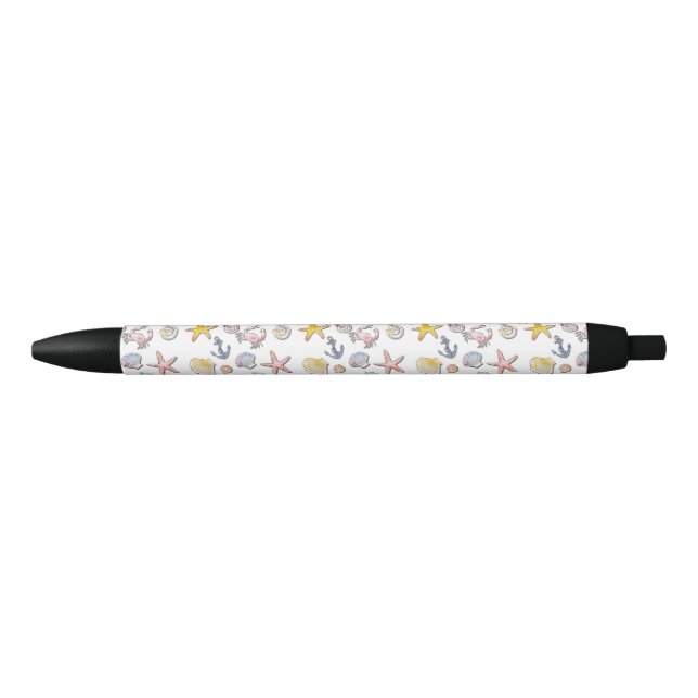 Simple Cute Beach Design  Black Ink Pen (Front)