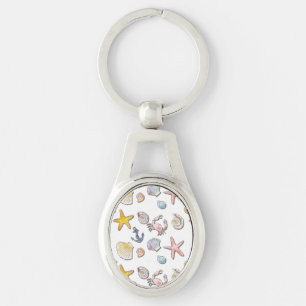 Simple Cute Beach Design Key Ring