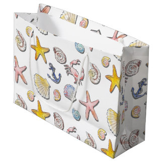 Simple Cute Beach Design Large Gift Bag